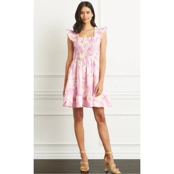 Hill House Pink and Yellow Mini Dress - Picture 3 of 15